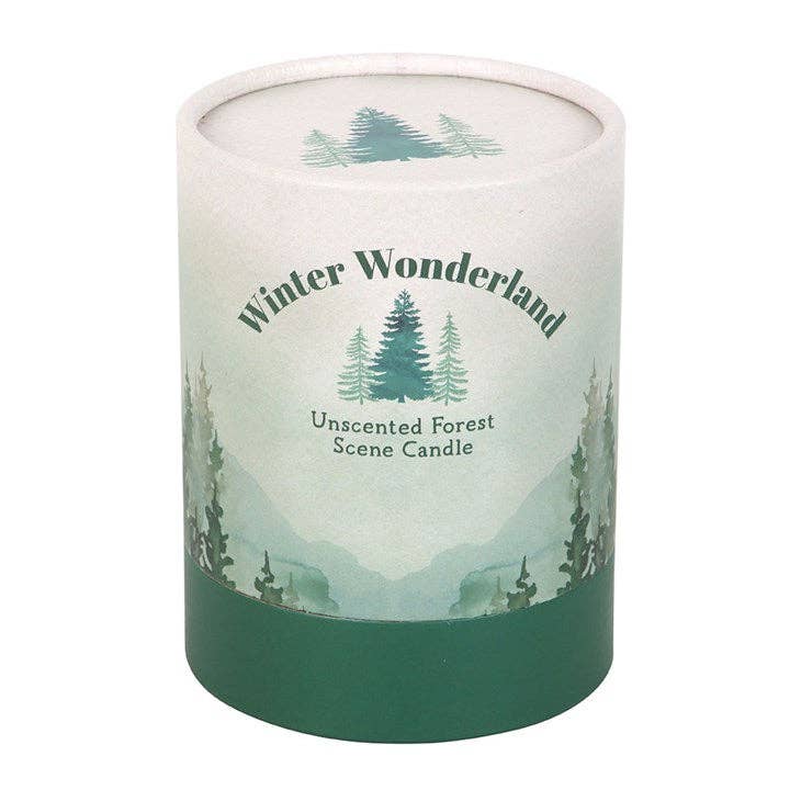 Winter Wonderland Candle with Tree Scene