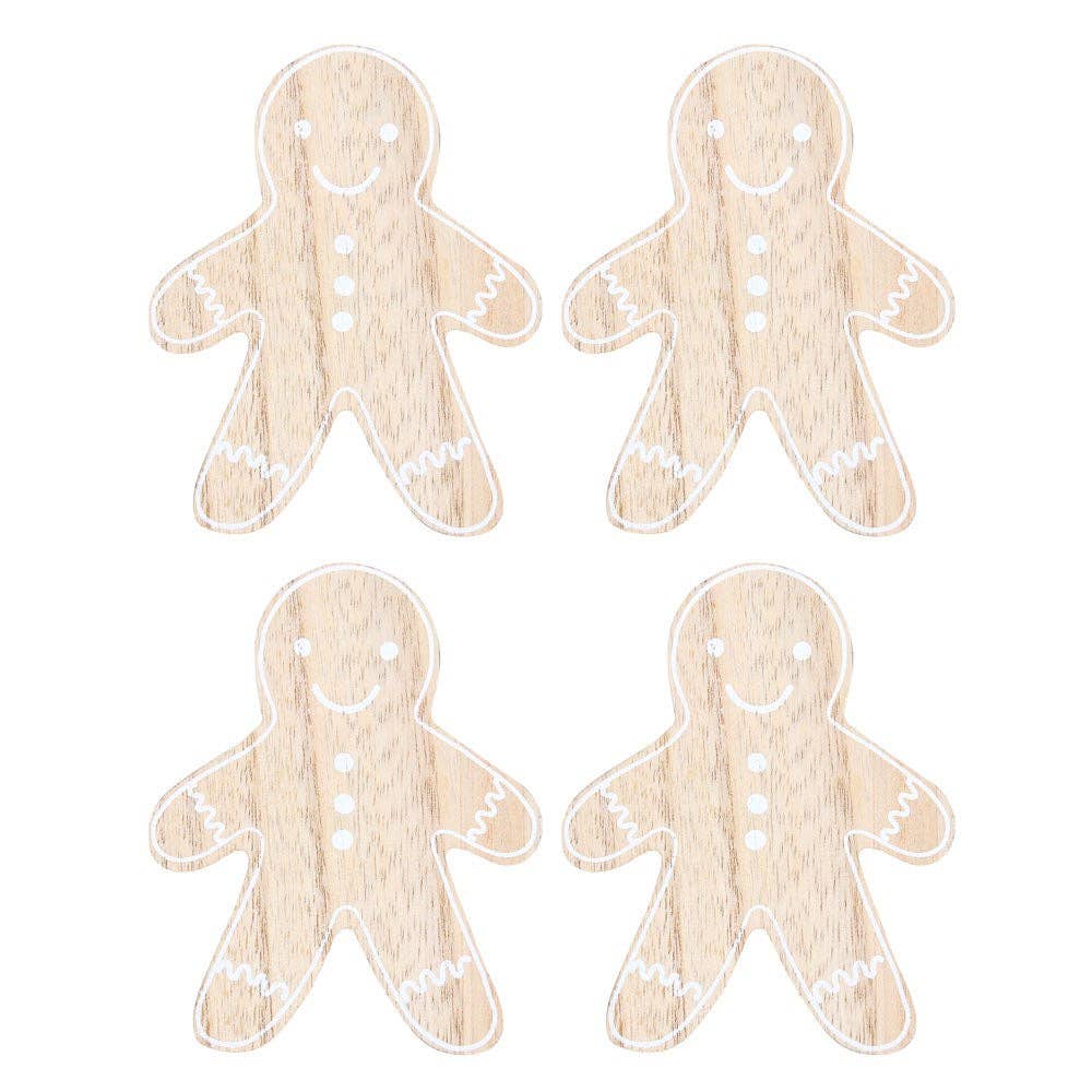 Christmas Gingerbread Man Coaster Set