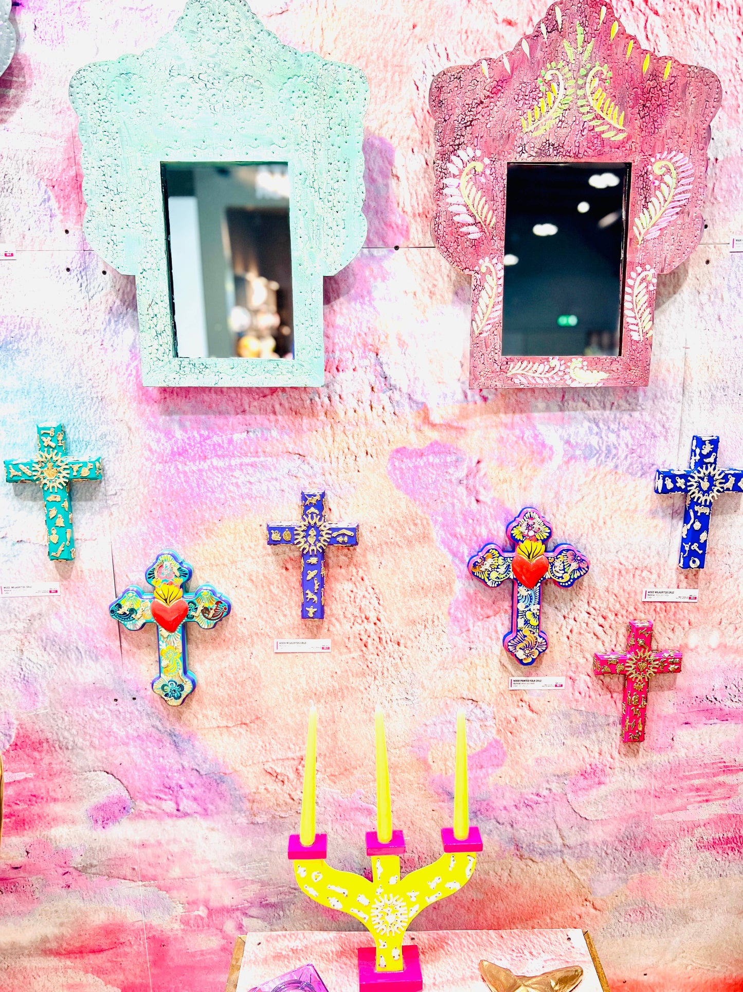 Handmade Milagro Wooden Cross — Imported From Milan, Italy - Purple