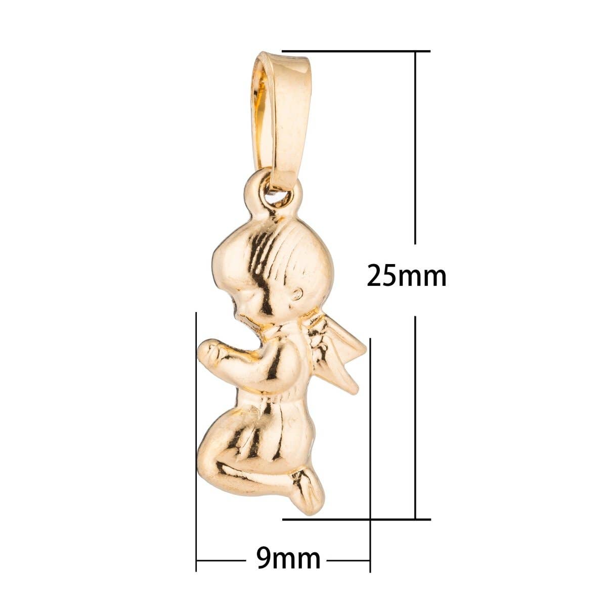 Gold Filled Praying Girl Pendant Charm