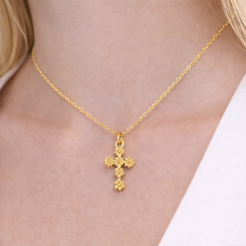 Daisy Cross Charm