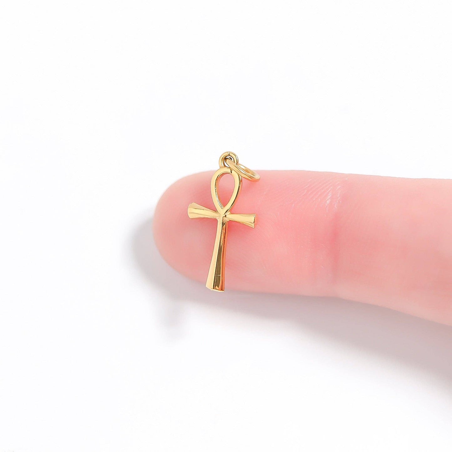 Ankh Charm: 18K Gold PVD Stainless Steel/ 15mm