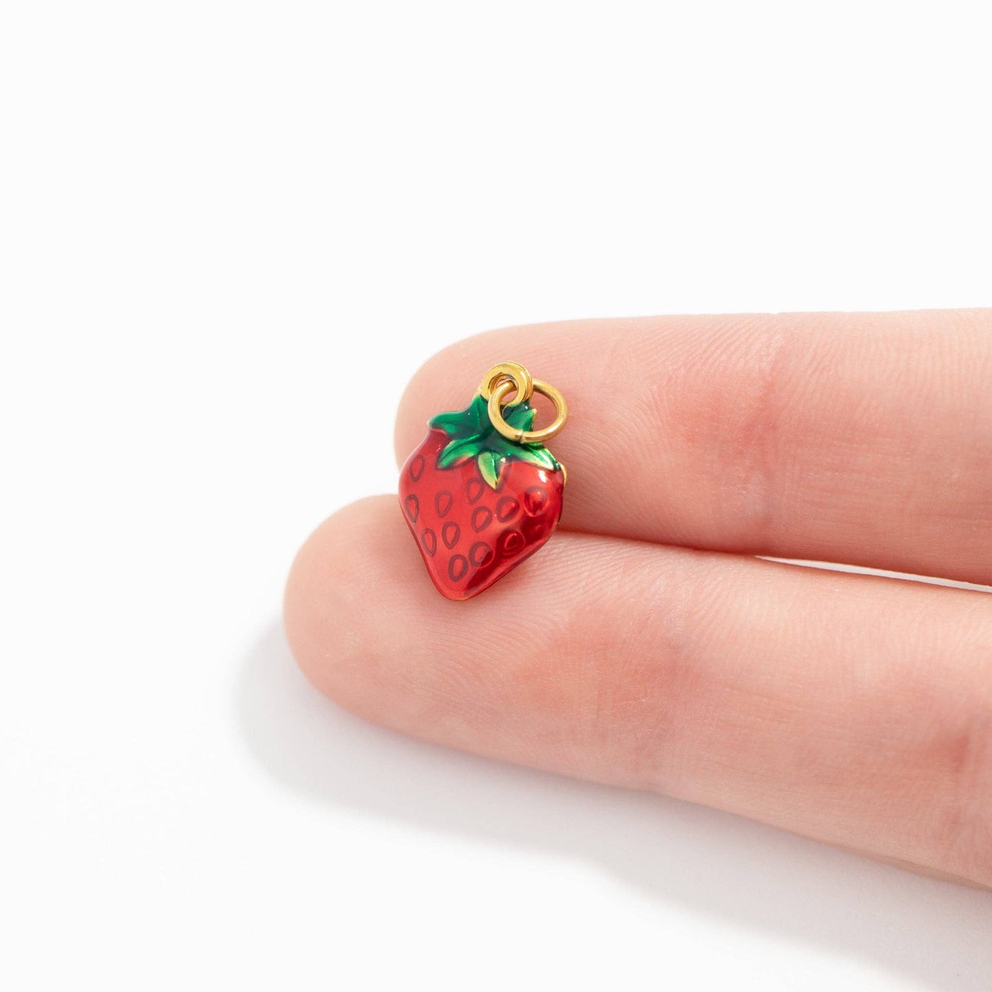Strawberry Fruit Charm — 18K Gold PVD
