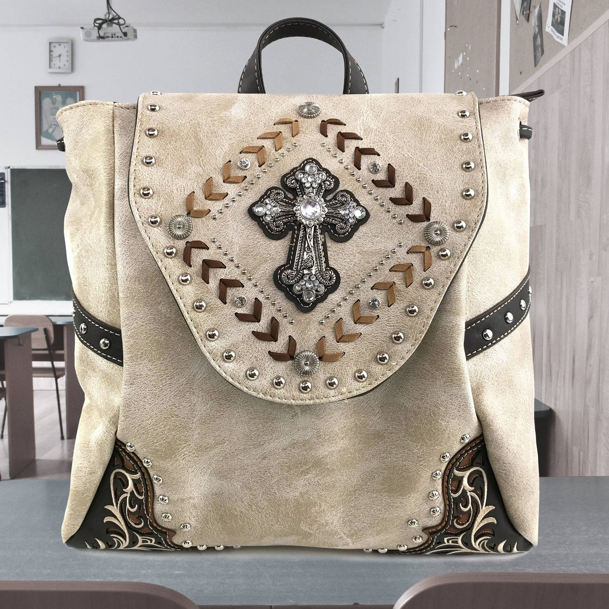 Western Cross Women's Backpack: Beige