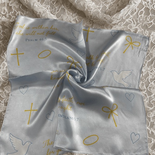 Signature Faith 100% Mulberry Silk Scarf: Peach