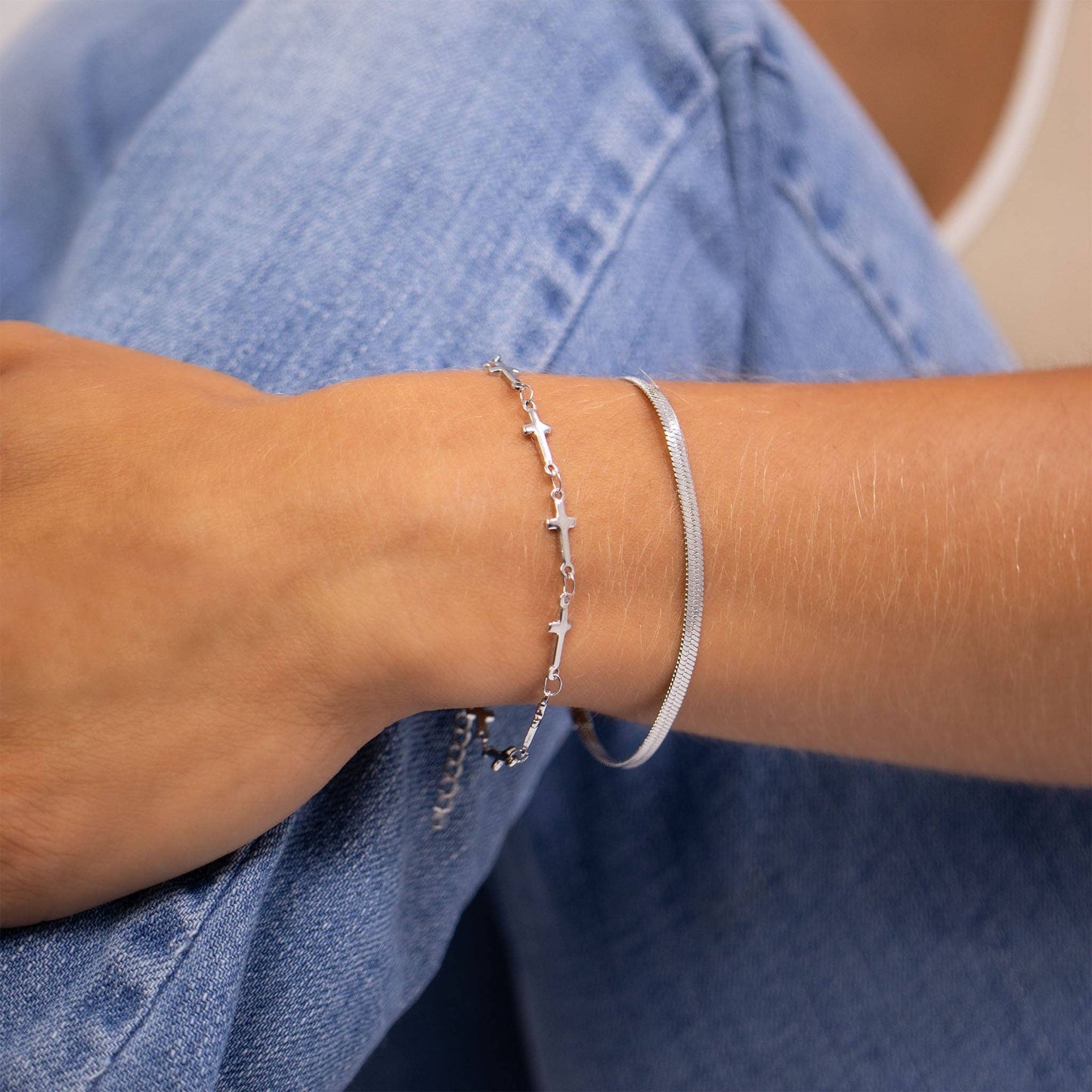 Cross Chain Bracelet - Stainless Steel