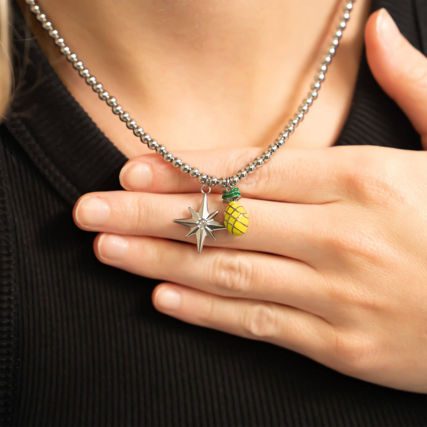 Pineapple Fruit Charm — 18K Gold PVD