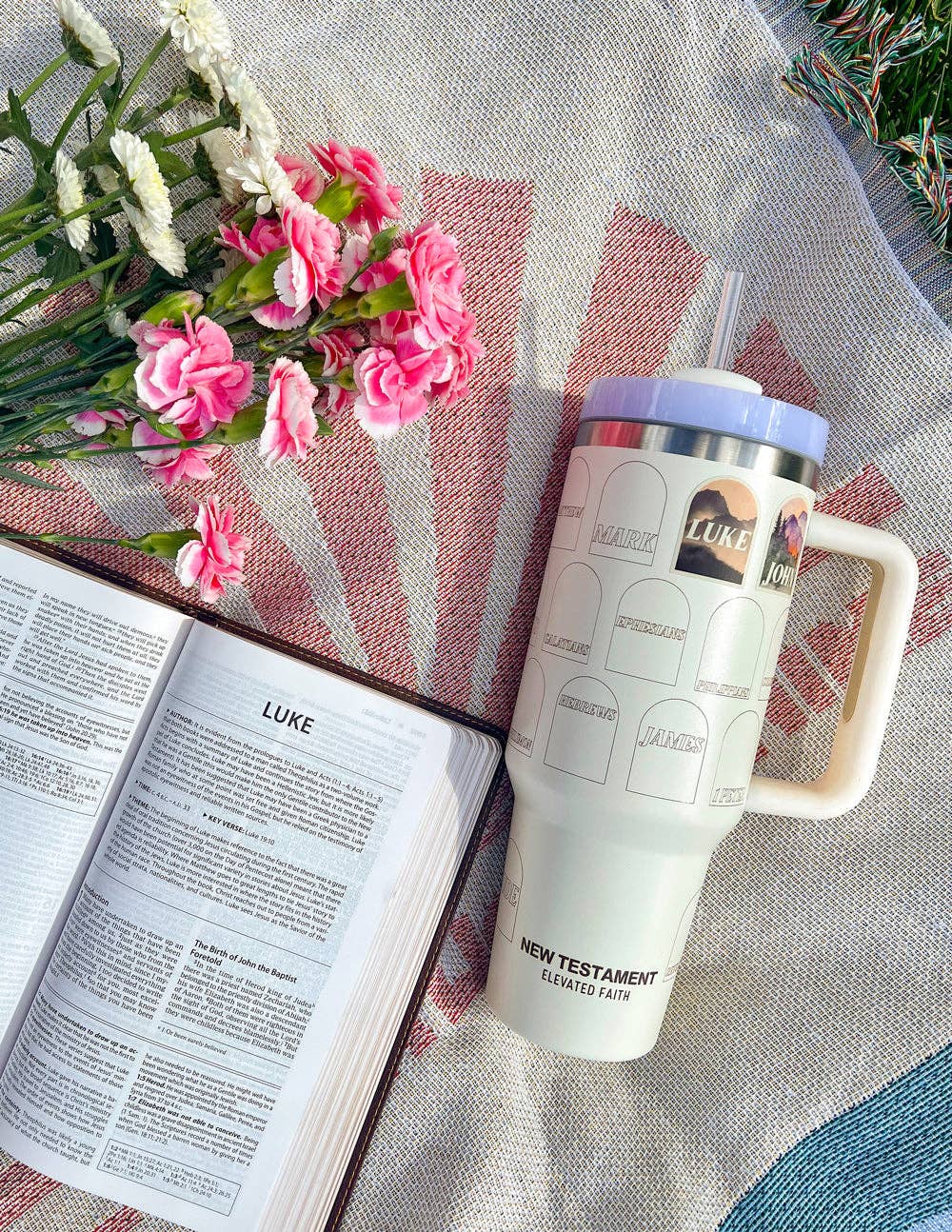New Testament Bible Checklist Tumbler + Sticker Set — 40oz