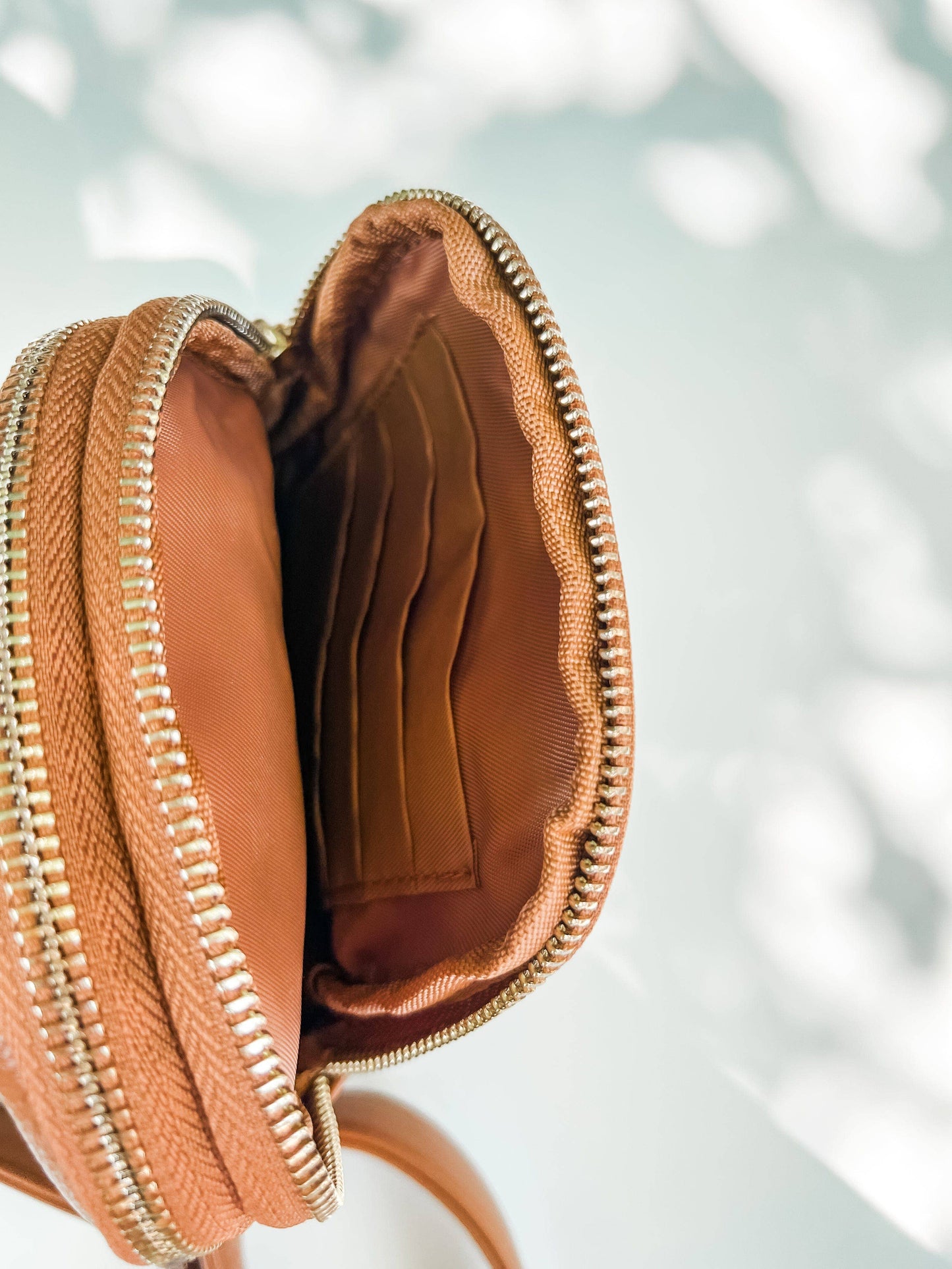 “For the Greater Glory of God” Crossbody Bag — Camel