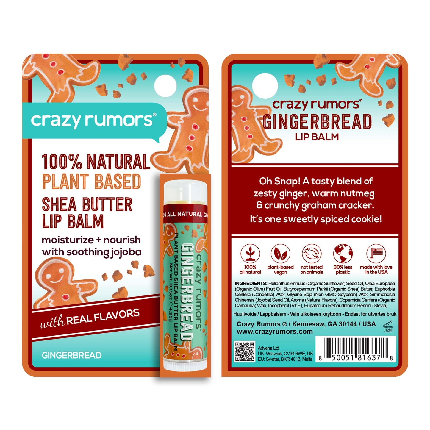 All Natural, Vegan Gingerbread Lip Balm