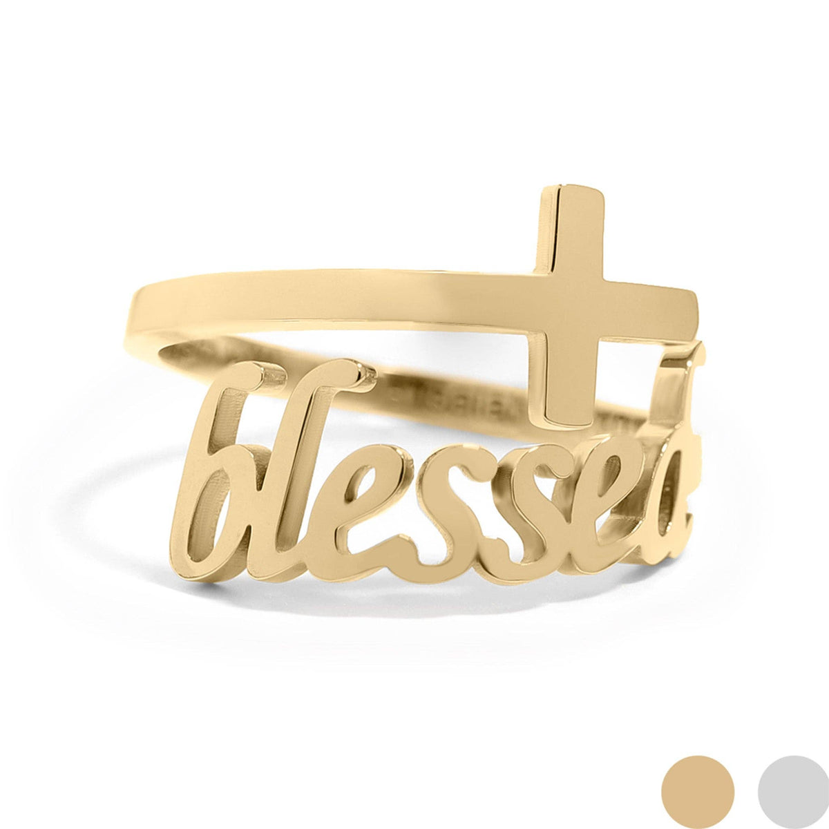 18K Gold PVD “Blessed” Adjustable Ring