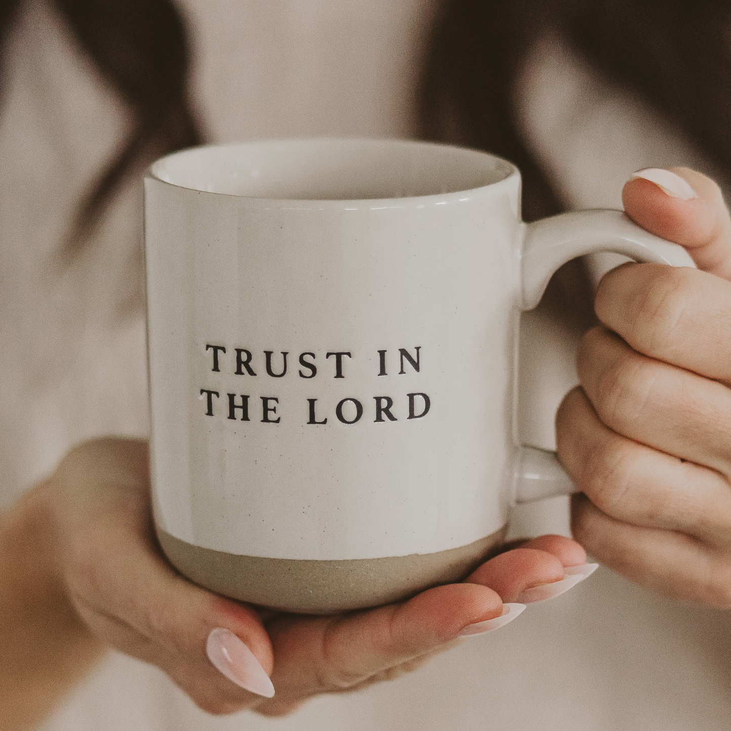 Trust In the Lord Stoneware Coffee Mug — Proverbs 3:5