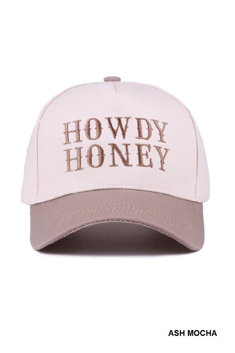Howdy Honey Two-Tone Canvas Cotton Cap – Ash Mocha