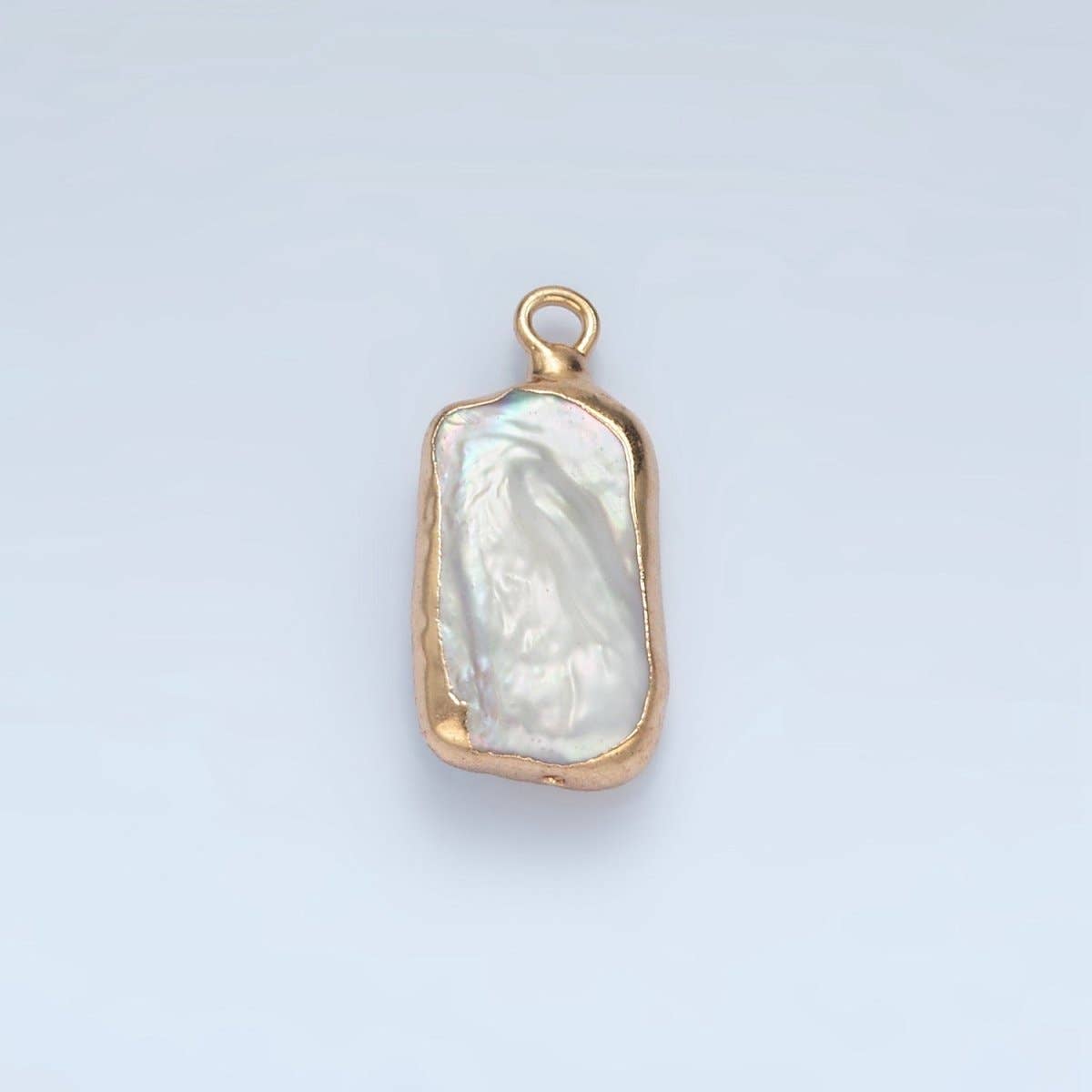 Biwa Freshwater Pearl Foil Bezel Charm