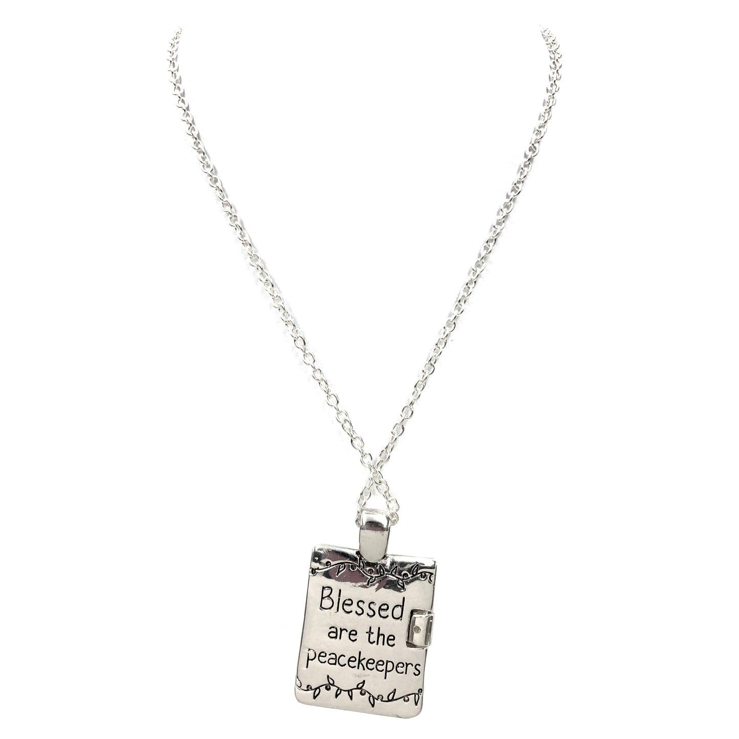 Cross Hope Love Faith Blessed Locket 18" Chain Necklace