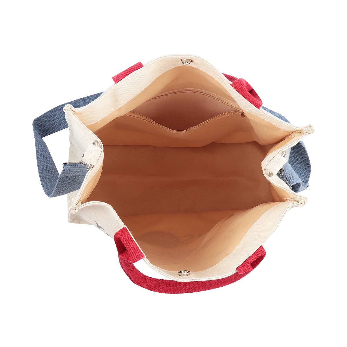 Smile Canvas Tote Bag Shoulder Crossbody Strap Fabric Purse: Beige