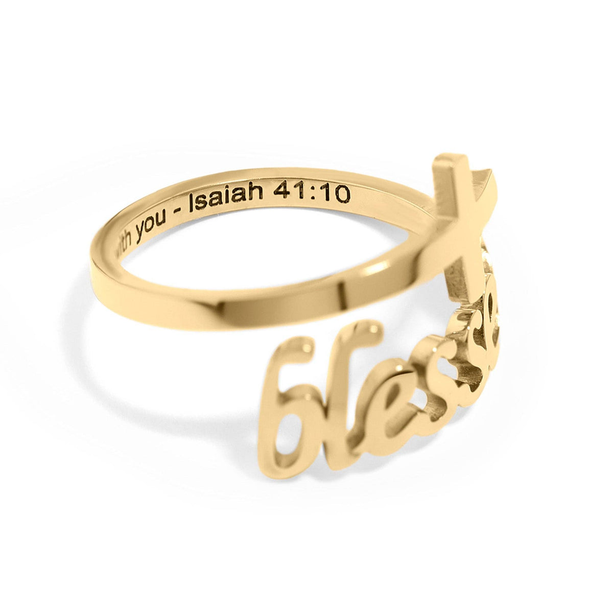 18K Gold PVD “Blessed” Adjustable Ring