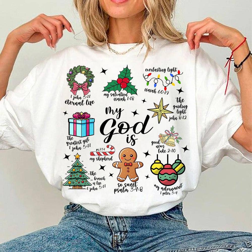 MY GOD IS… CHRISTMAS FAITH TEE: White