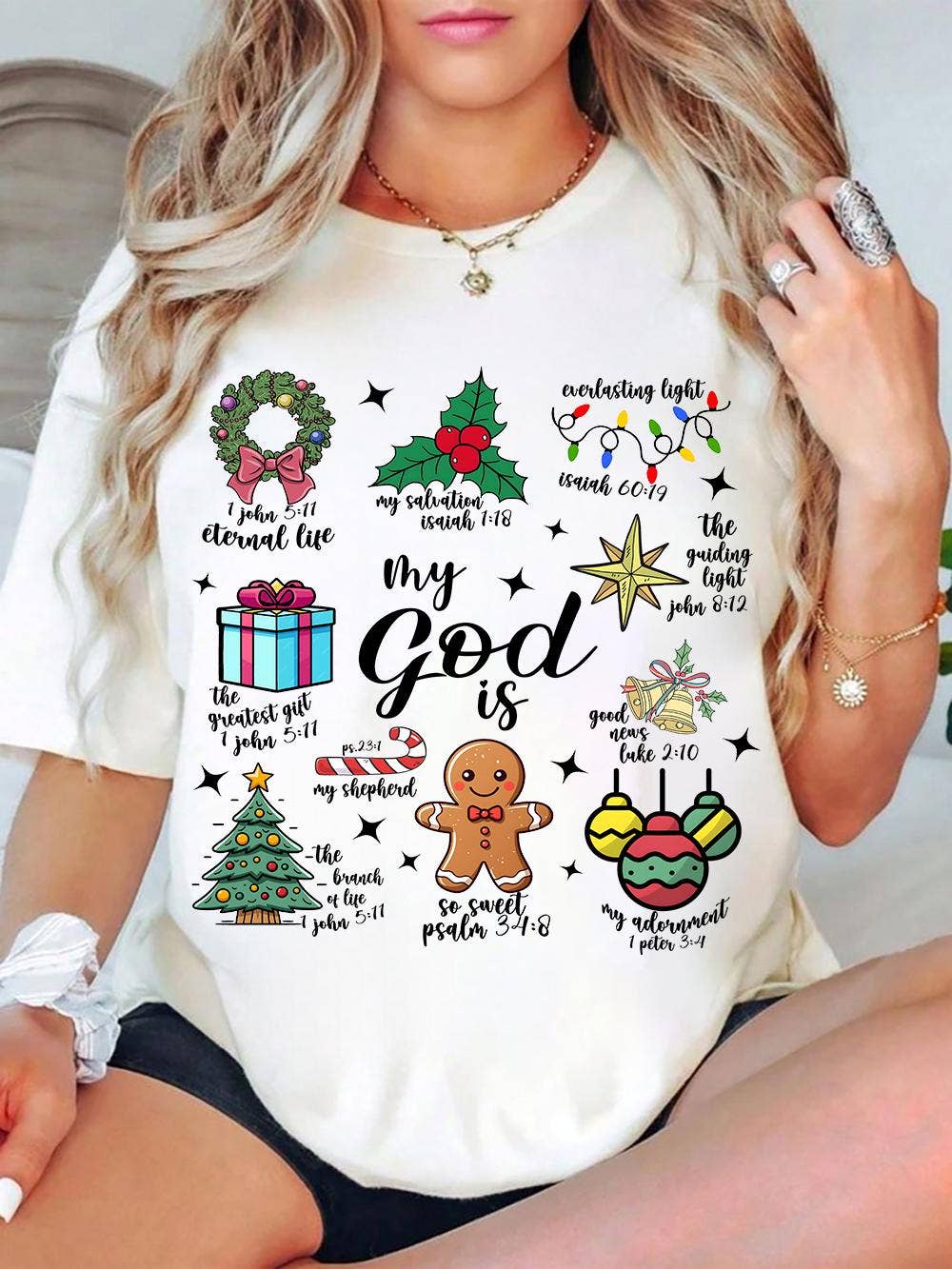MY GOD IS… CHRISTMAS FAITH TEE: White