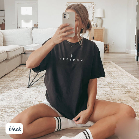 Freedom in Christ Unisex Tee: Black