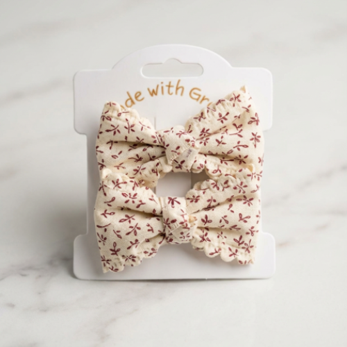 Floral Bow Clips