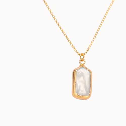 Biwa Freshwater Pearl Foil Bezel Charm