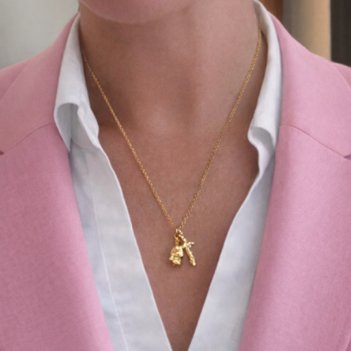 Easter Bunny & Crucifix Necklace