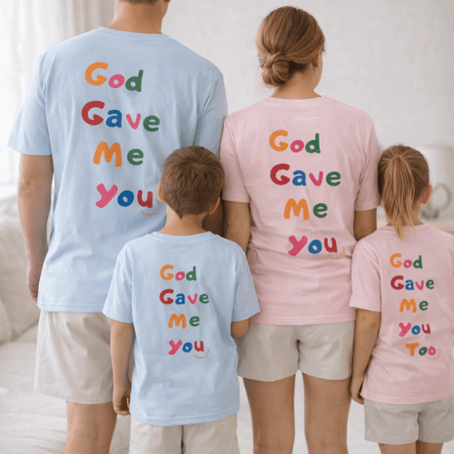 God Gave Me You – Matching Mum & Me Tees: Blue Adult