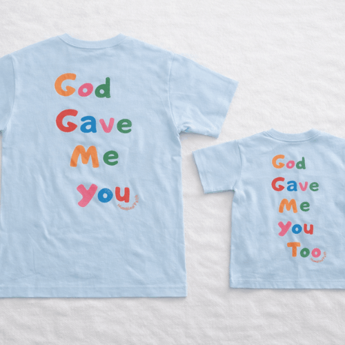 God Gave Me You – Matching Mum & Me Tees: Blue Adult