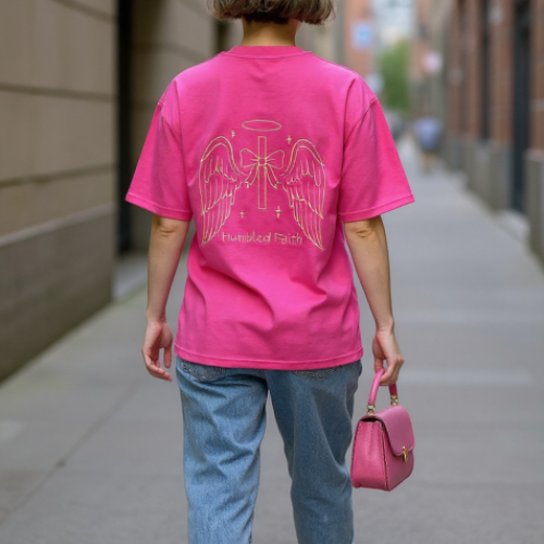 Humbled Faith Oversized Faith Tee: Pink