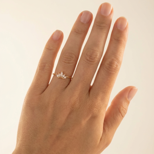 Marquise-cut Cluster Stack Ring