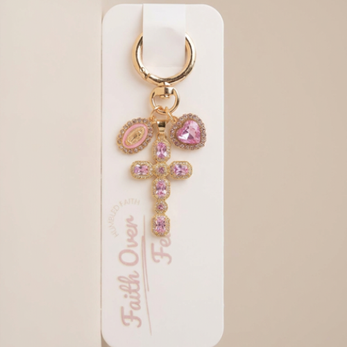 Pink Grace Cross Bag Charm