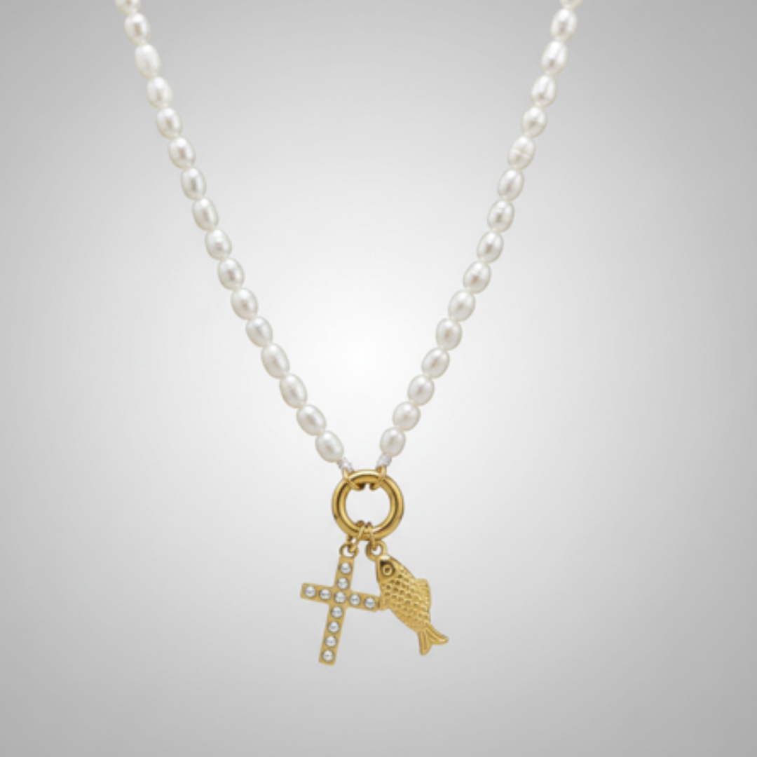 Ichthys Fish Charm — 18k Gold Coated Sterling Silver