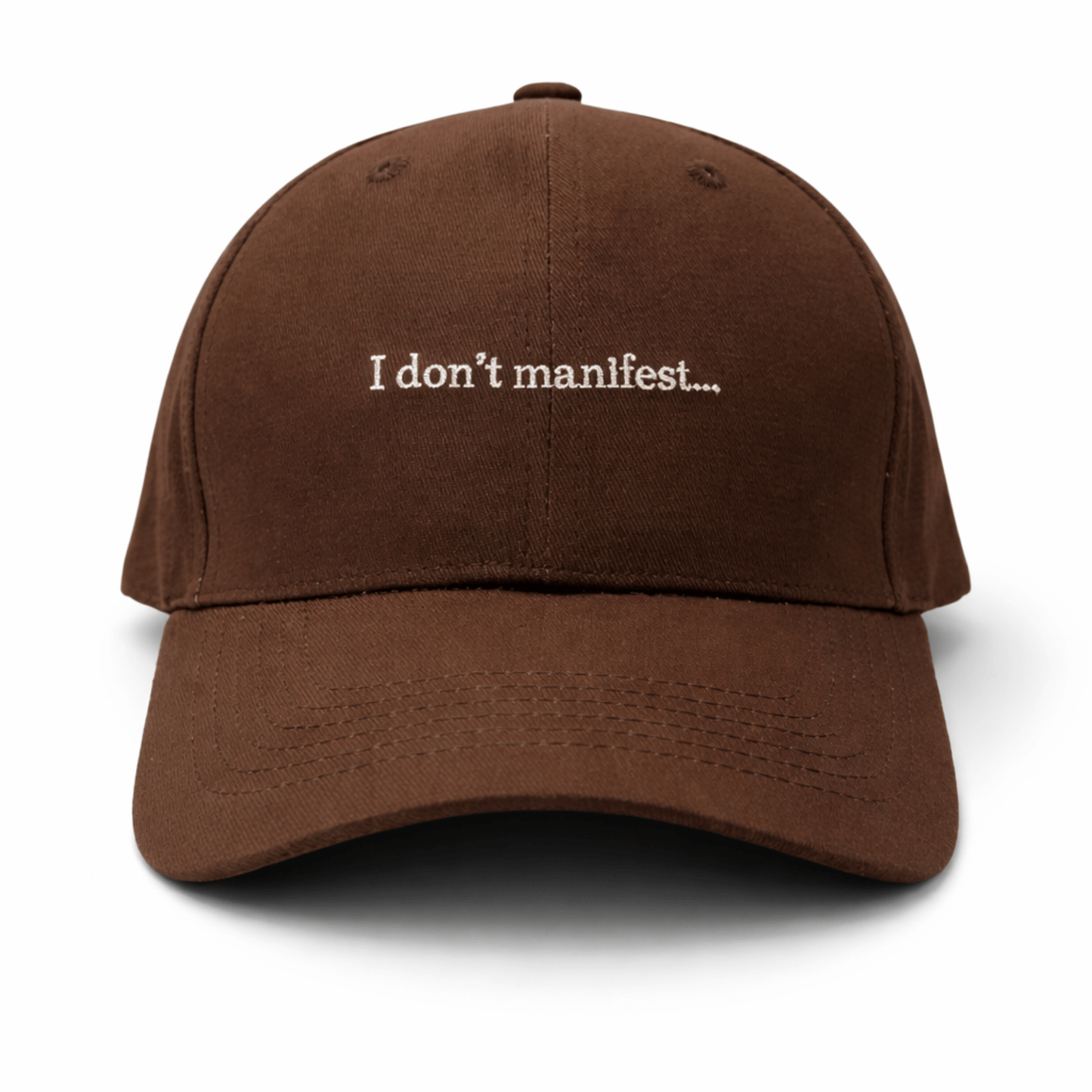 Faith Over Manifest Cap brown Christian hat front