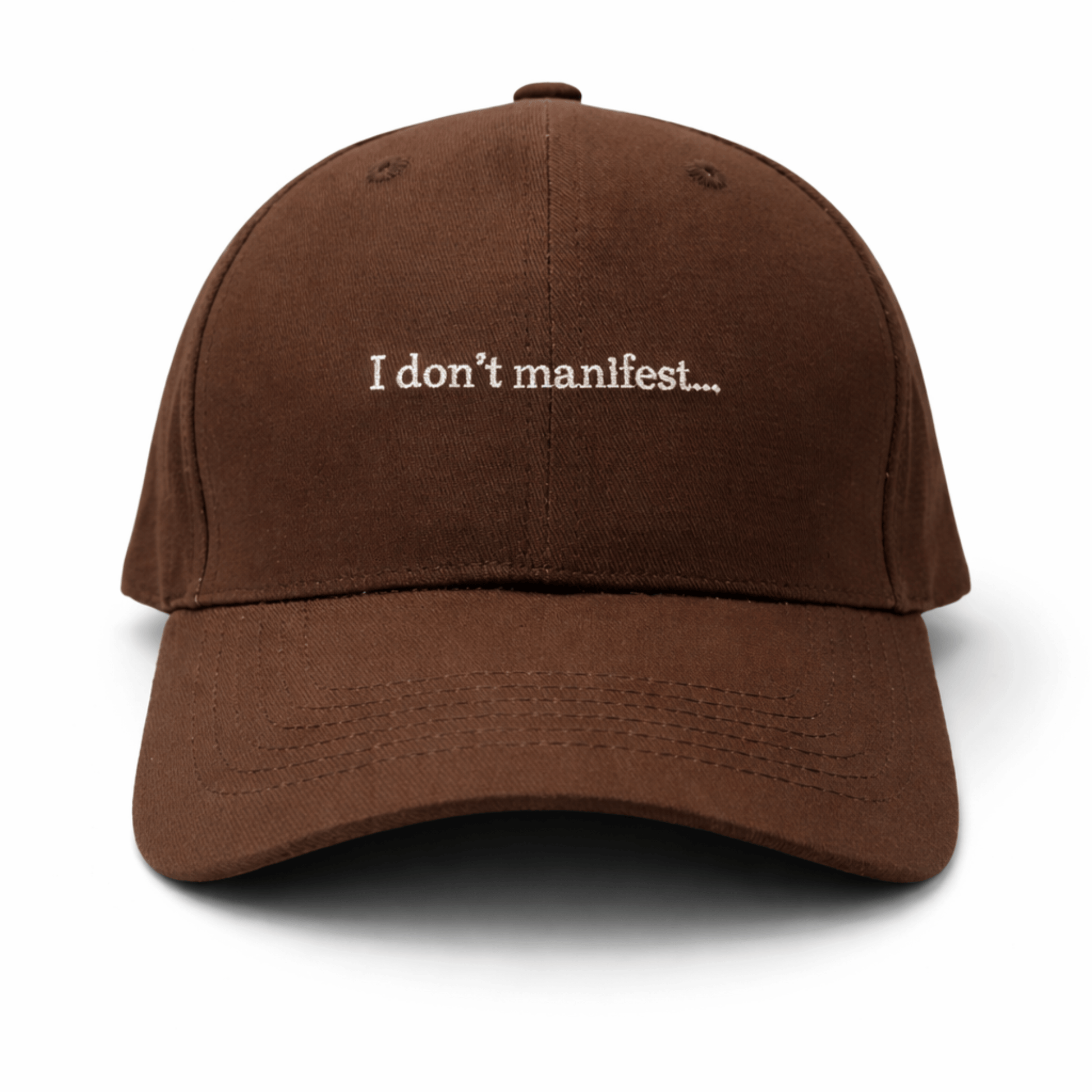 Faith Over Manifest Cap brown Christian hat front