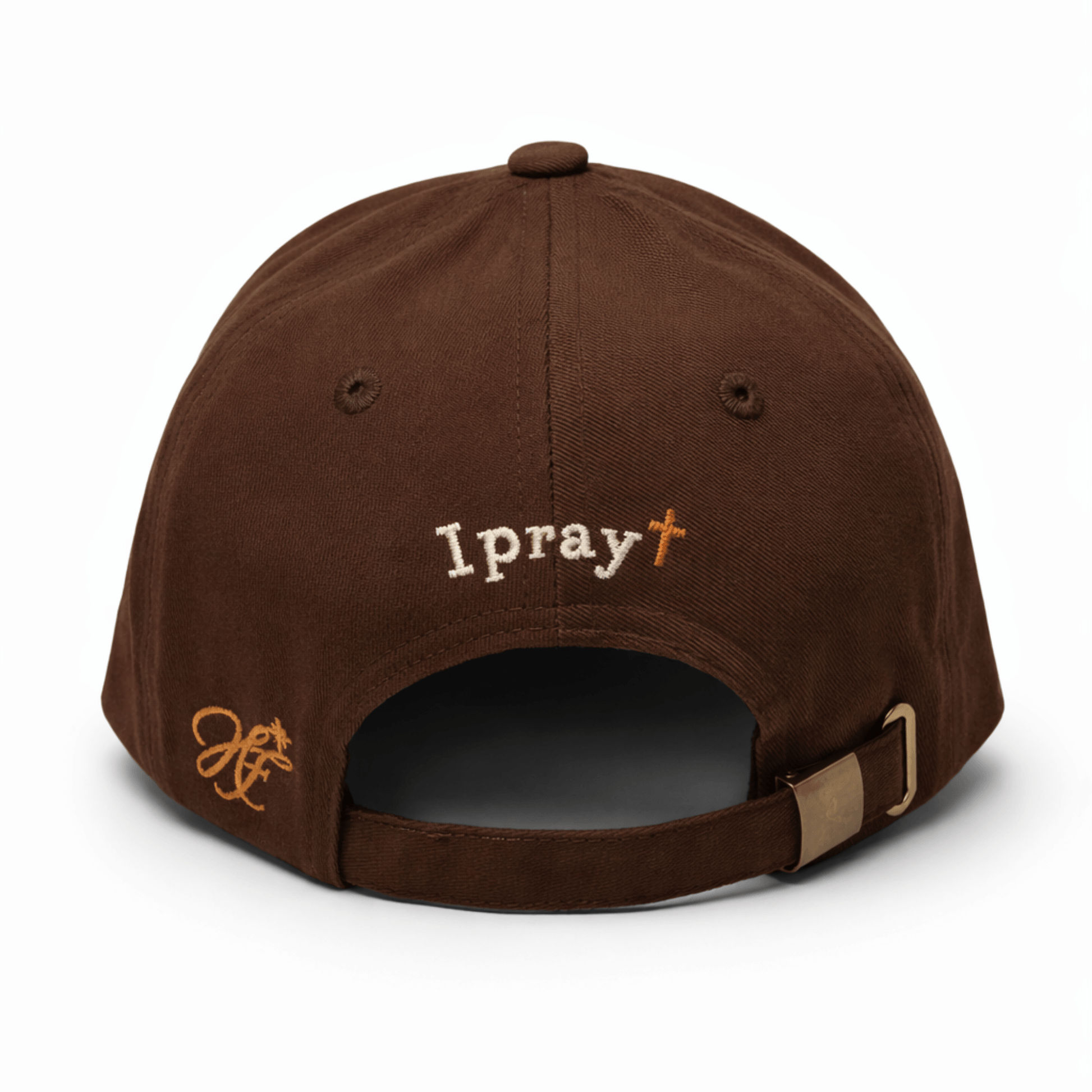 Faith Over Manifest Cap chocolate brown back embroidery