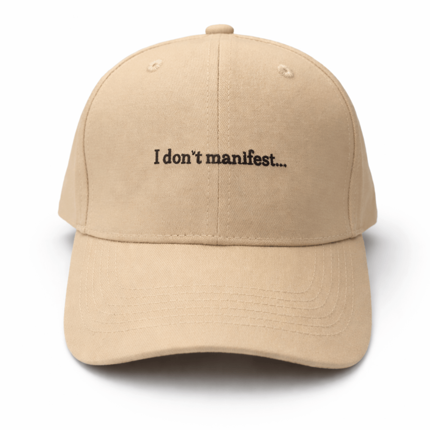 Faith Over Manifest Cap beige front embroidery
