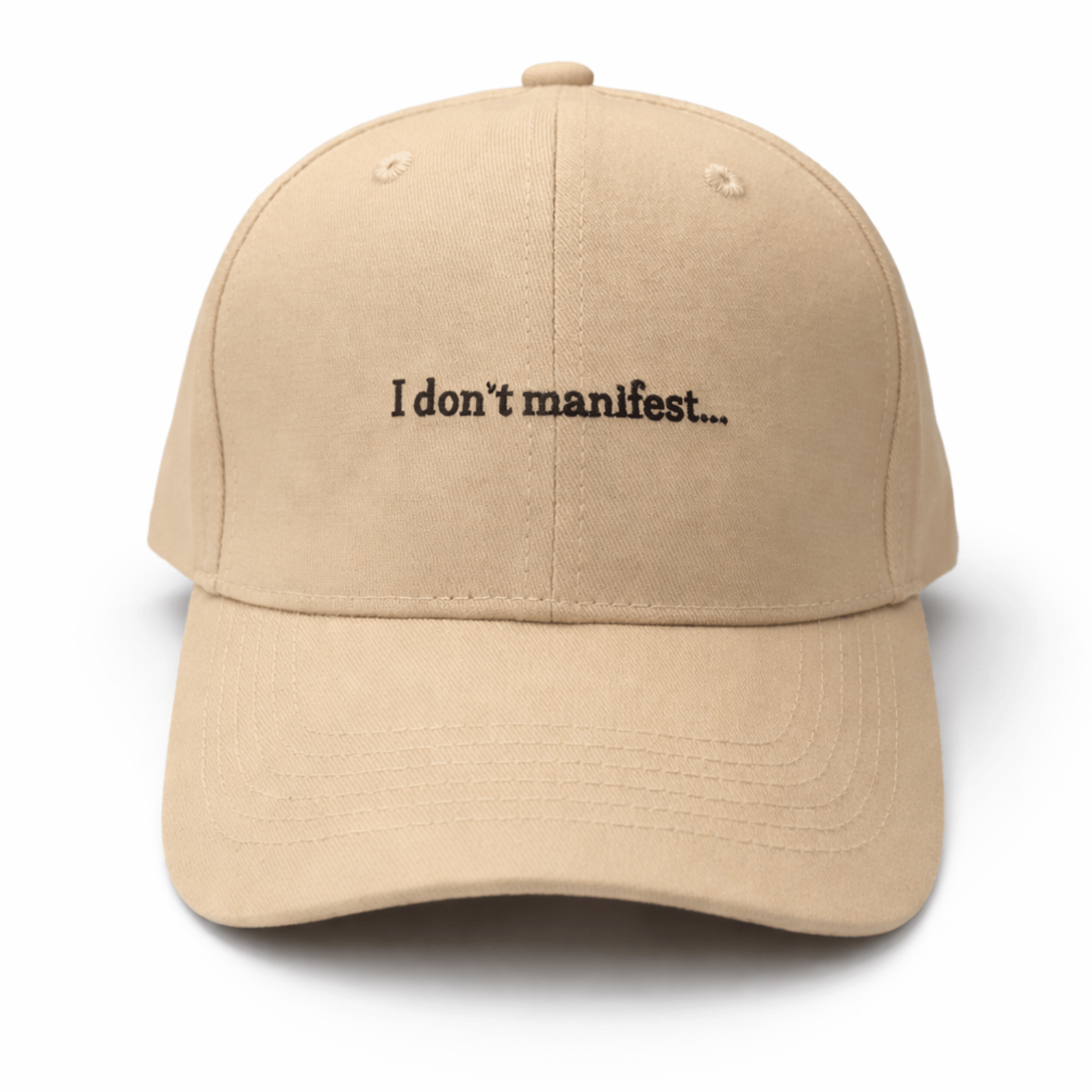 Faith Over Manifest Cap beige front embroidery