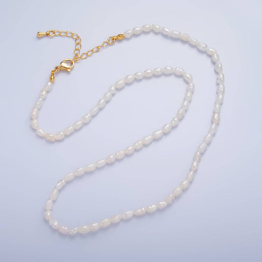 24K Gold Filled 4mm Pearl Choker Necklace