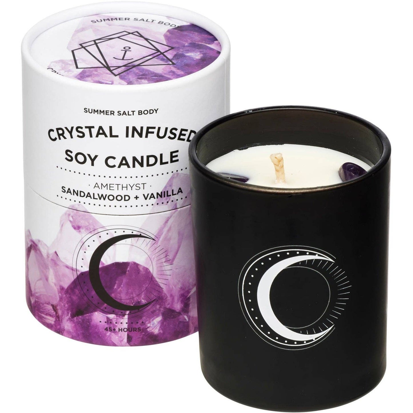 Soy Candle-Crystal Infused - Amethyst x Sandalwood & Vanilla