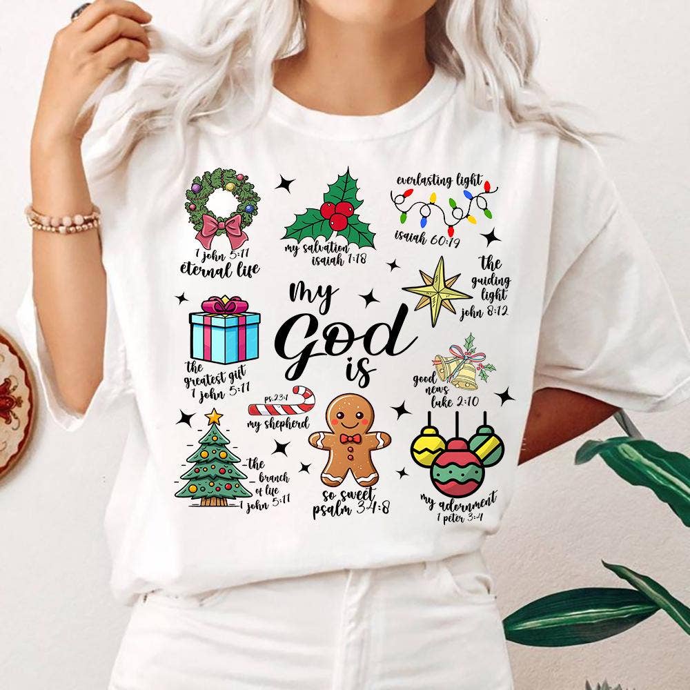MY GOD IS… CHRISTMAS FAITH TEE: White