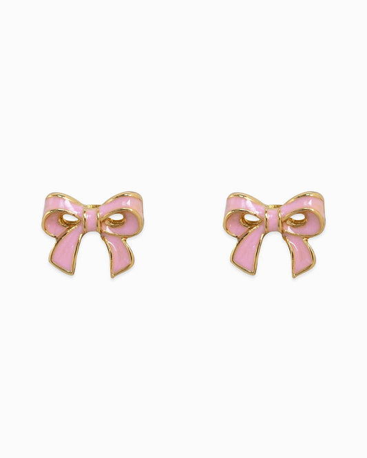Grace Tied in Pink – Pastel Bow Earrings