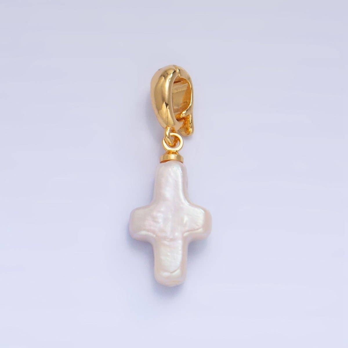 Pearl Cross Charm