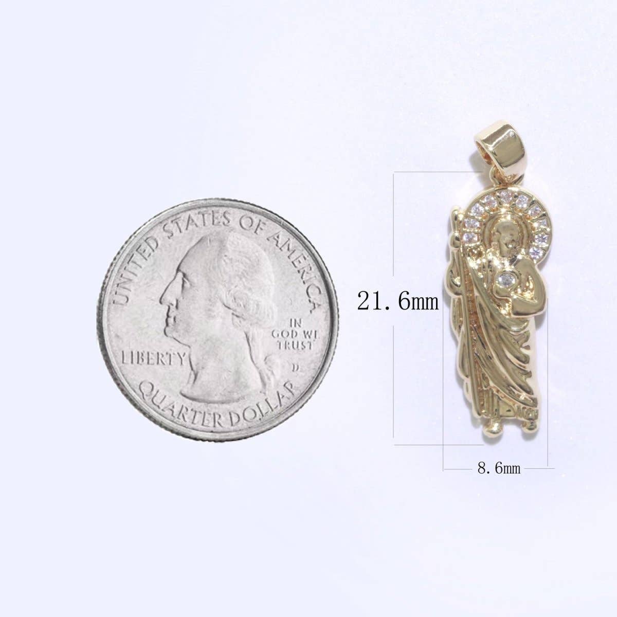 Mini Saint Jude Gold Charm