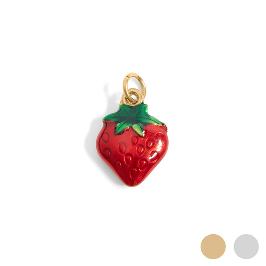 Strawberry Fruit Charm — 18K Gold PVD