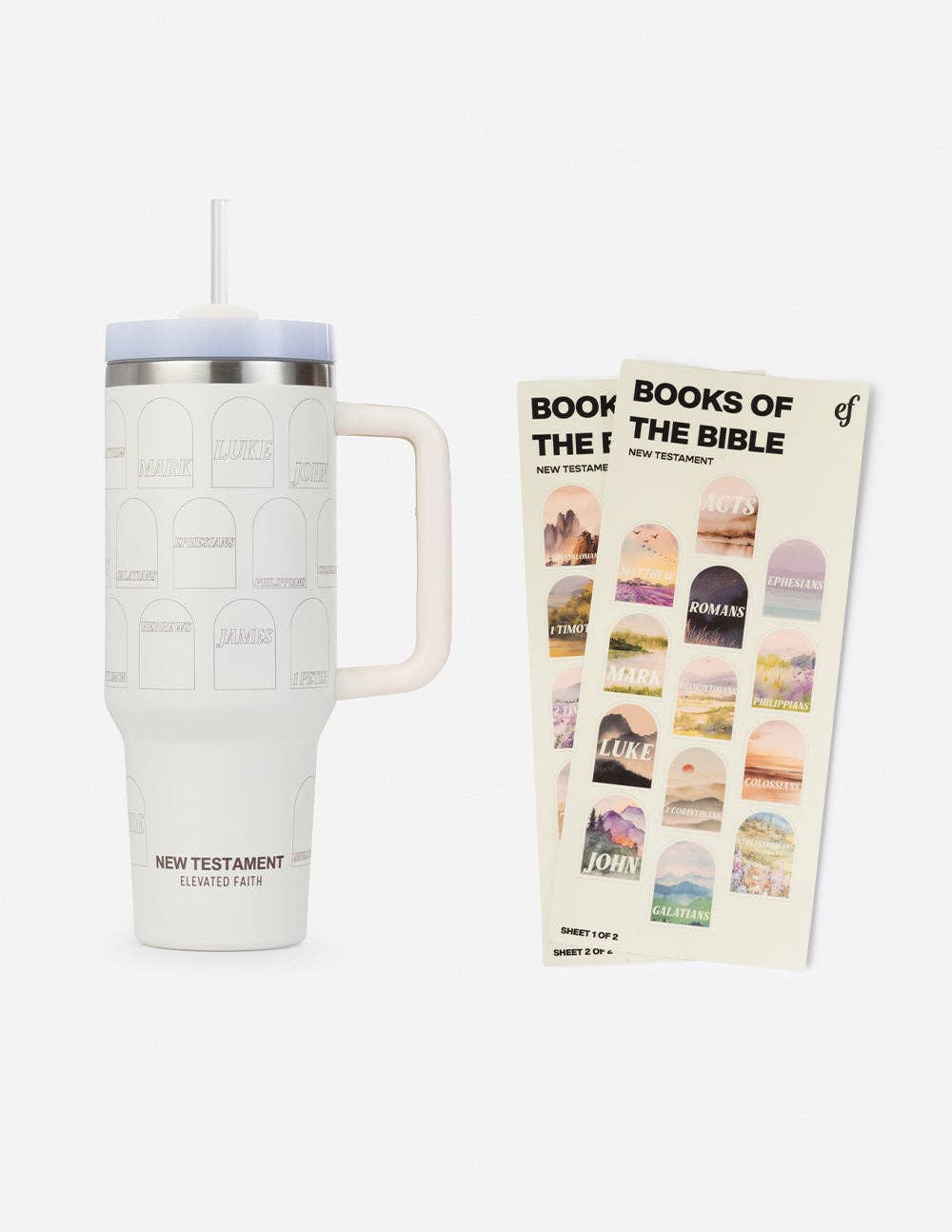 New Testament Bible Checklist Tumbler + Sticker Set — 40oz