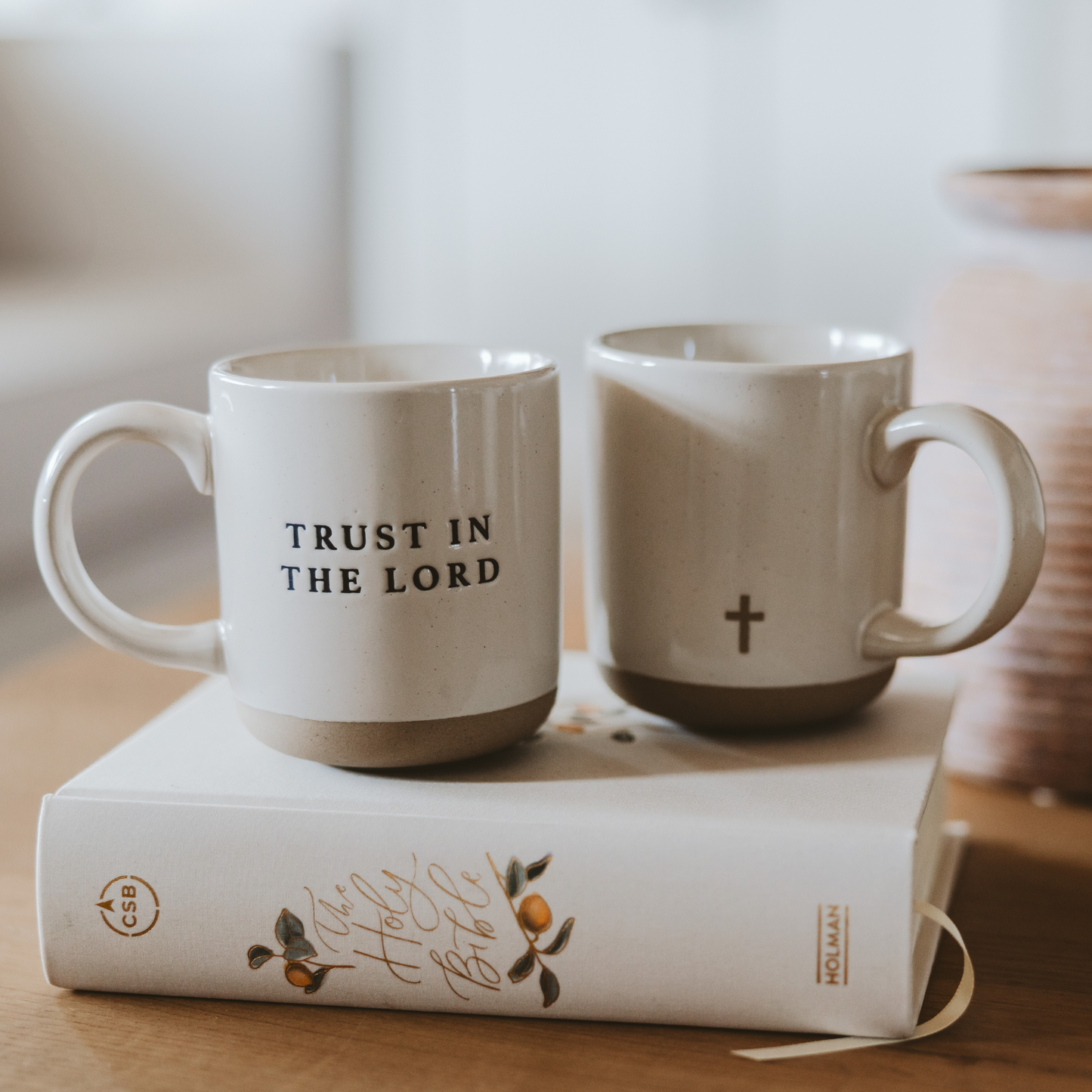 Trust In the Lord Stoneware Coffee Mug — Proverbs 3:5