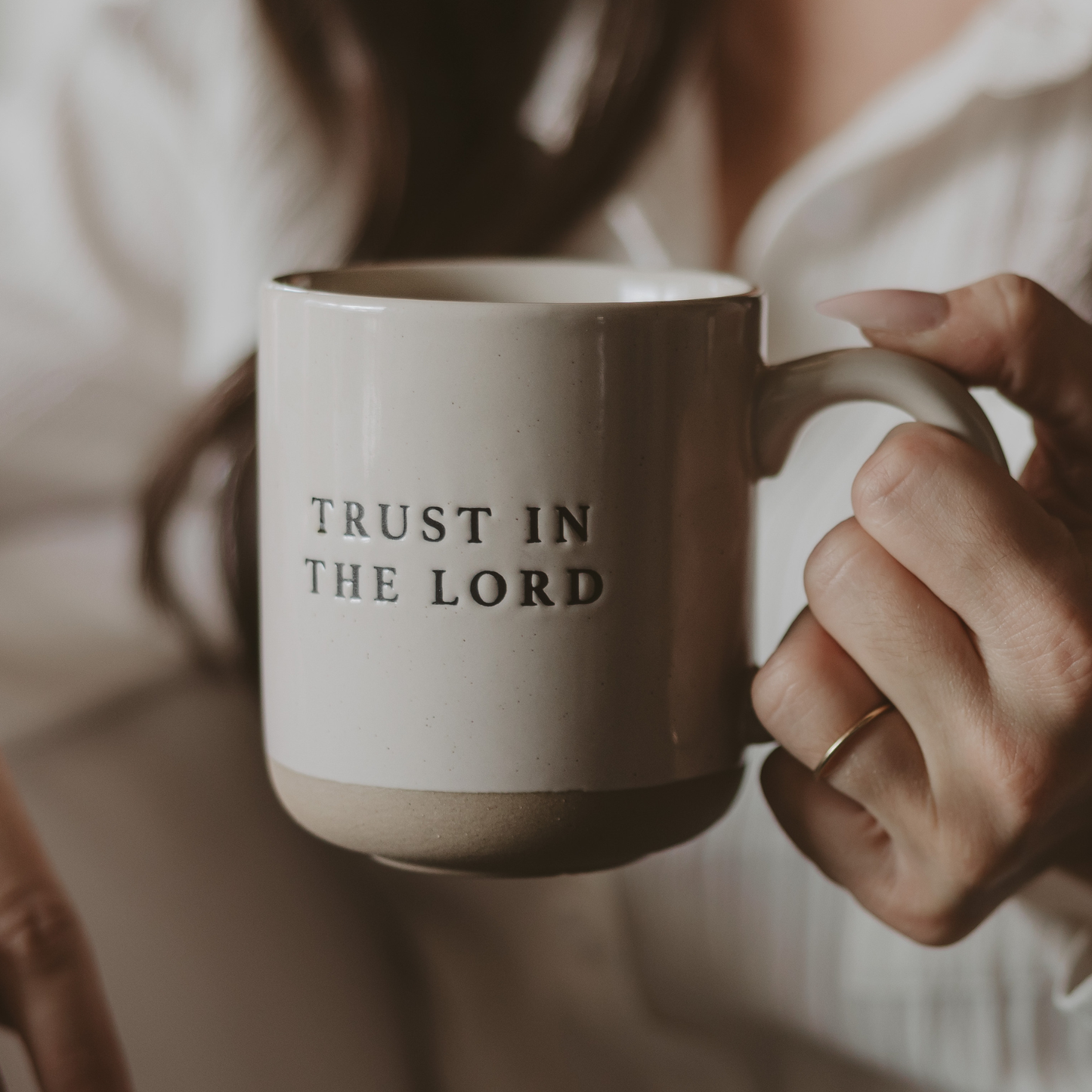 Trust In the Lord Stoneware Coffee Mug — Proverbs 3:5