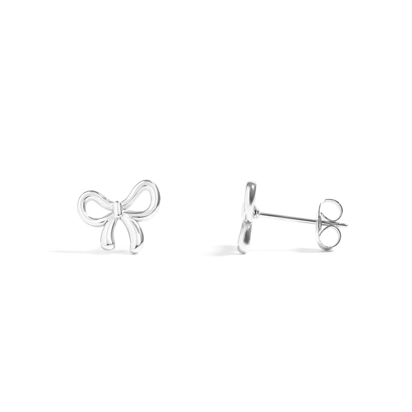 Stainless Steel Bow Stud Earrings