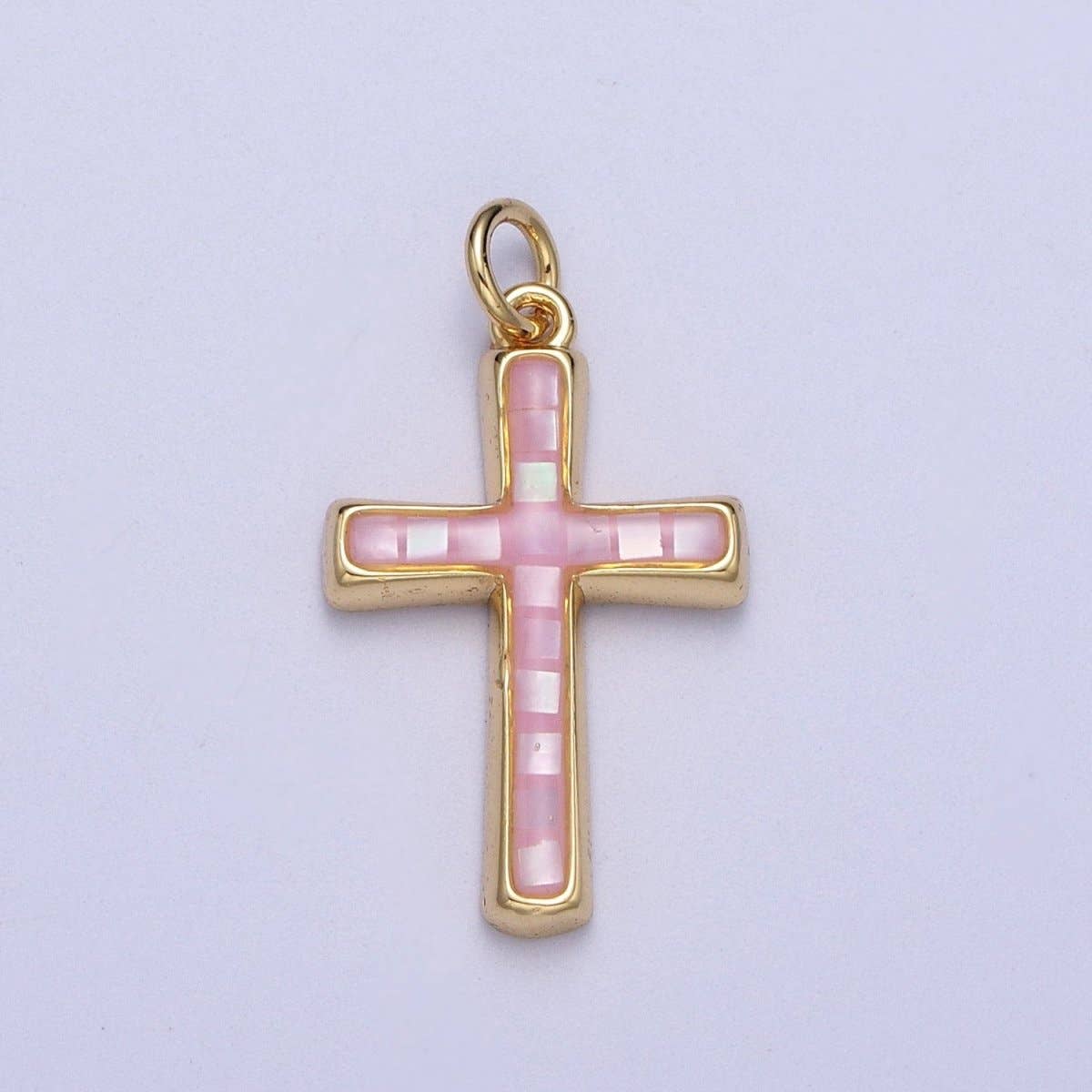Pink Opal Cross Charm